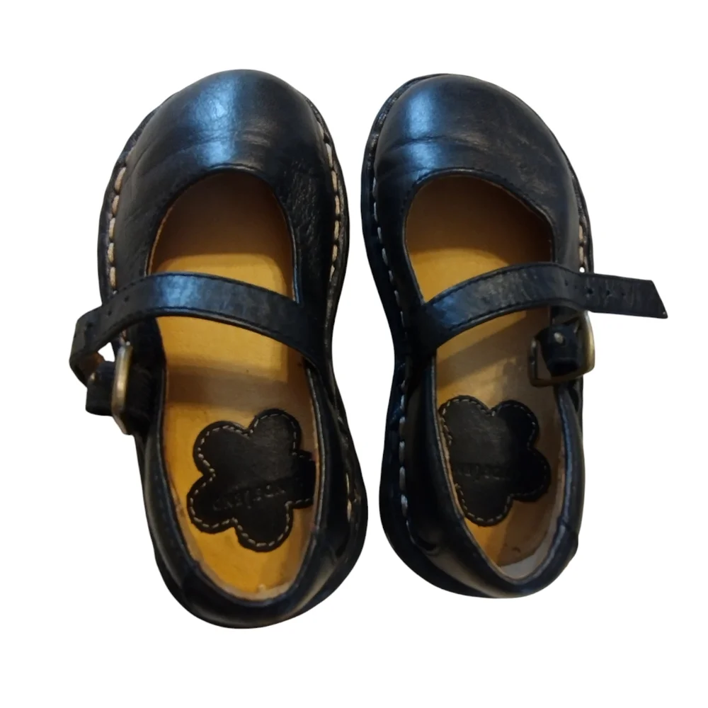 💚 EUC Land's End Classic Black Kids Girls Toddler Mary Jane Shoes Quality